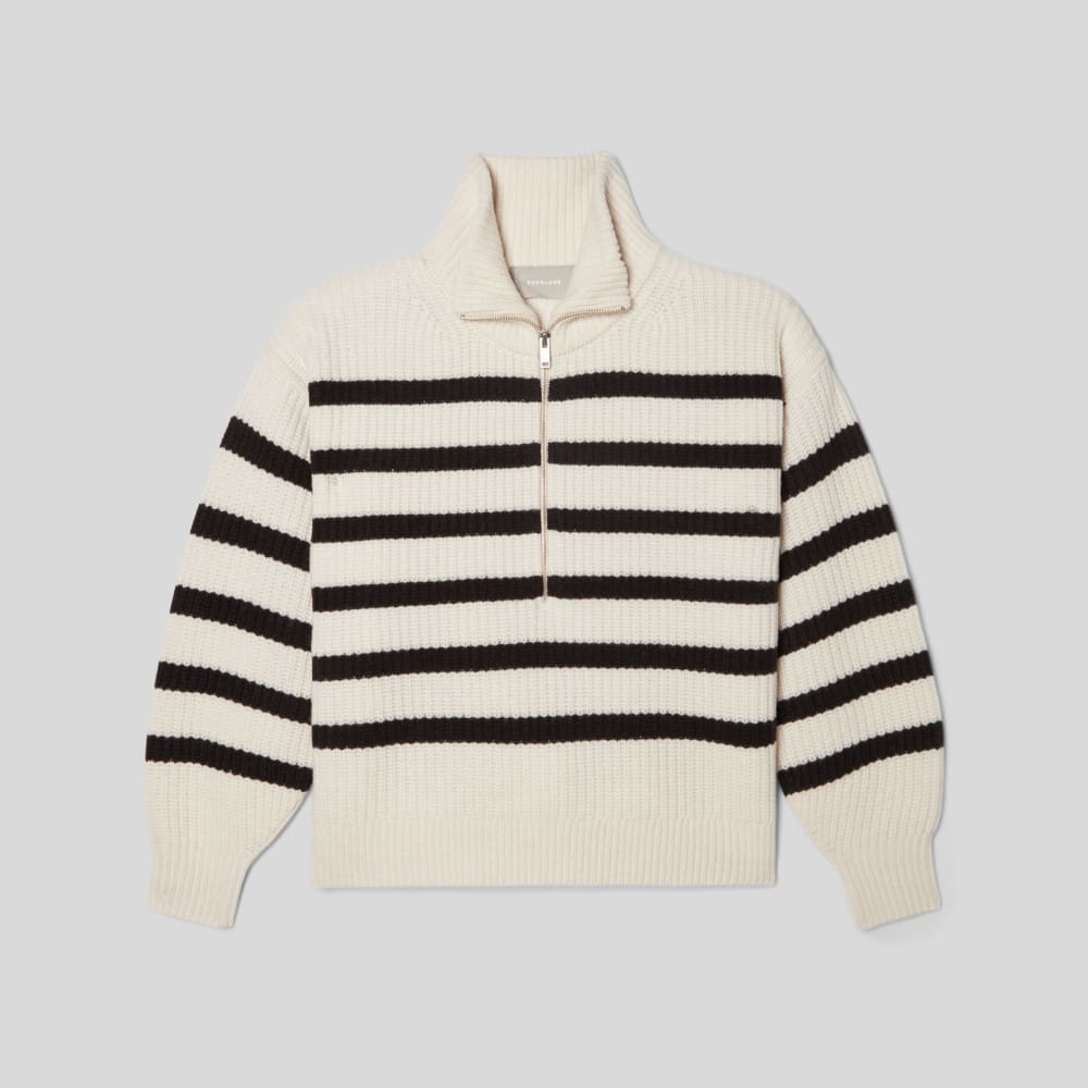 womens-felted-merino-halfzip-sweater-black-bone | alt