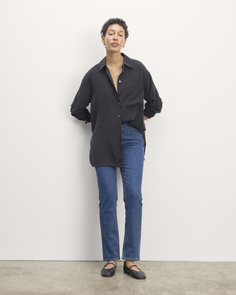 womens-washable-silk-oversized-shirt-black