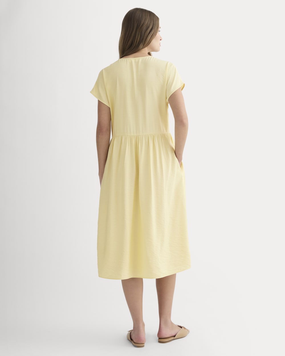 banana midi dress Everlane Midi Dress, SoftLuxe, Banana Crepe, Size Small, Viscose