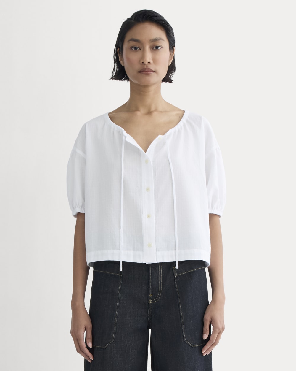 The Gauze Button-Up | White – Everlane