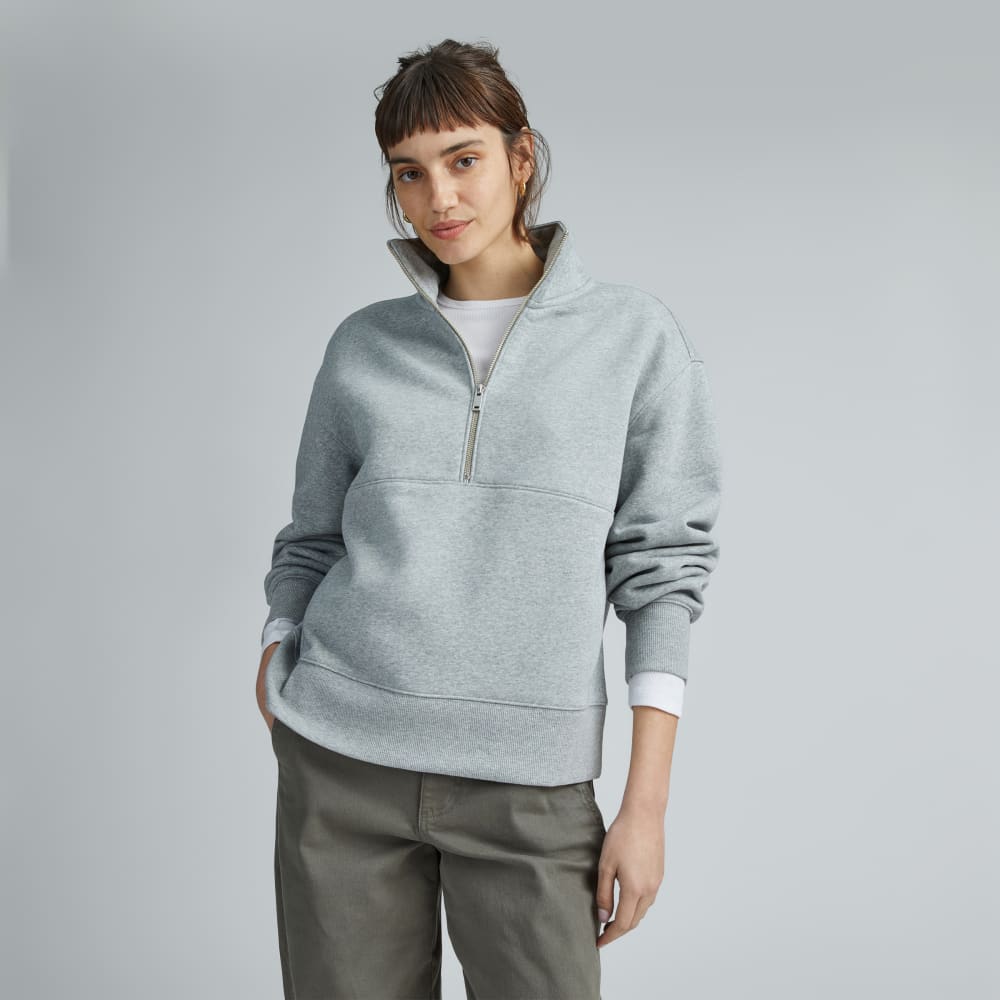 The ReTrack Half-Zip Sweatshirt | Heather Grey – Everlane