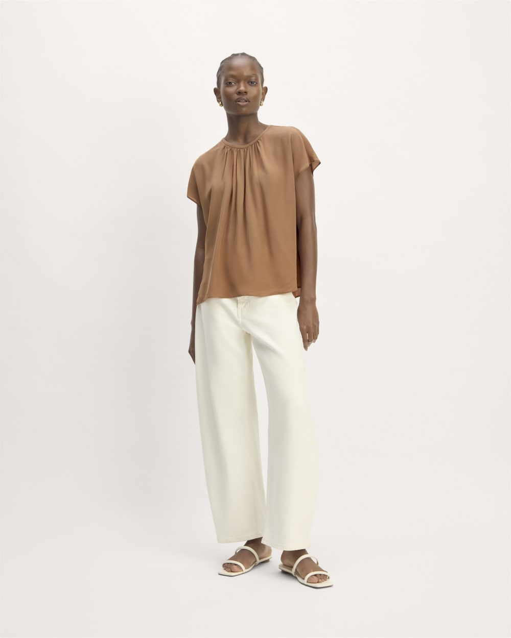 womens-viscose-gathered-neck-top-carob-brown