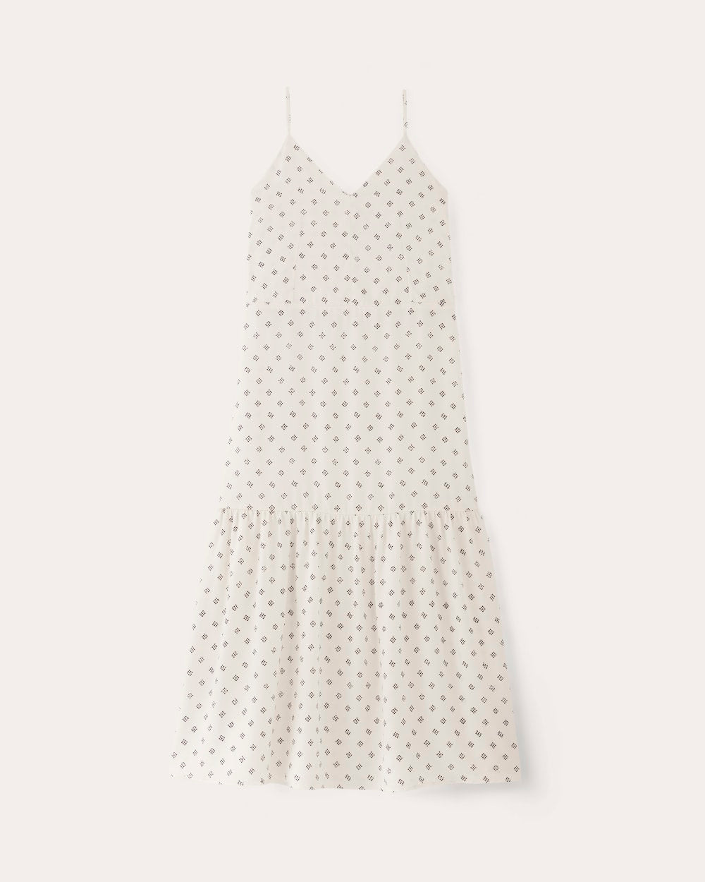 womens-tencel-butterlite-tiered-dress-bone-black-square-dot | alt