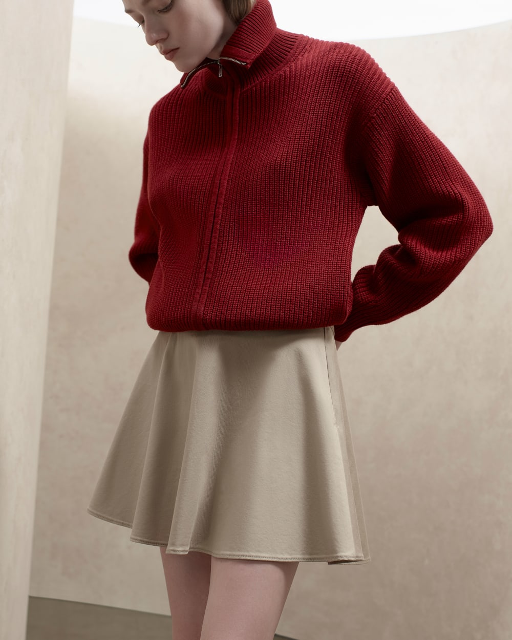 womens-circle-mini-skirt-warm-trench | editorial