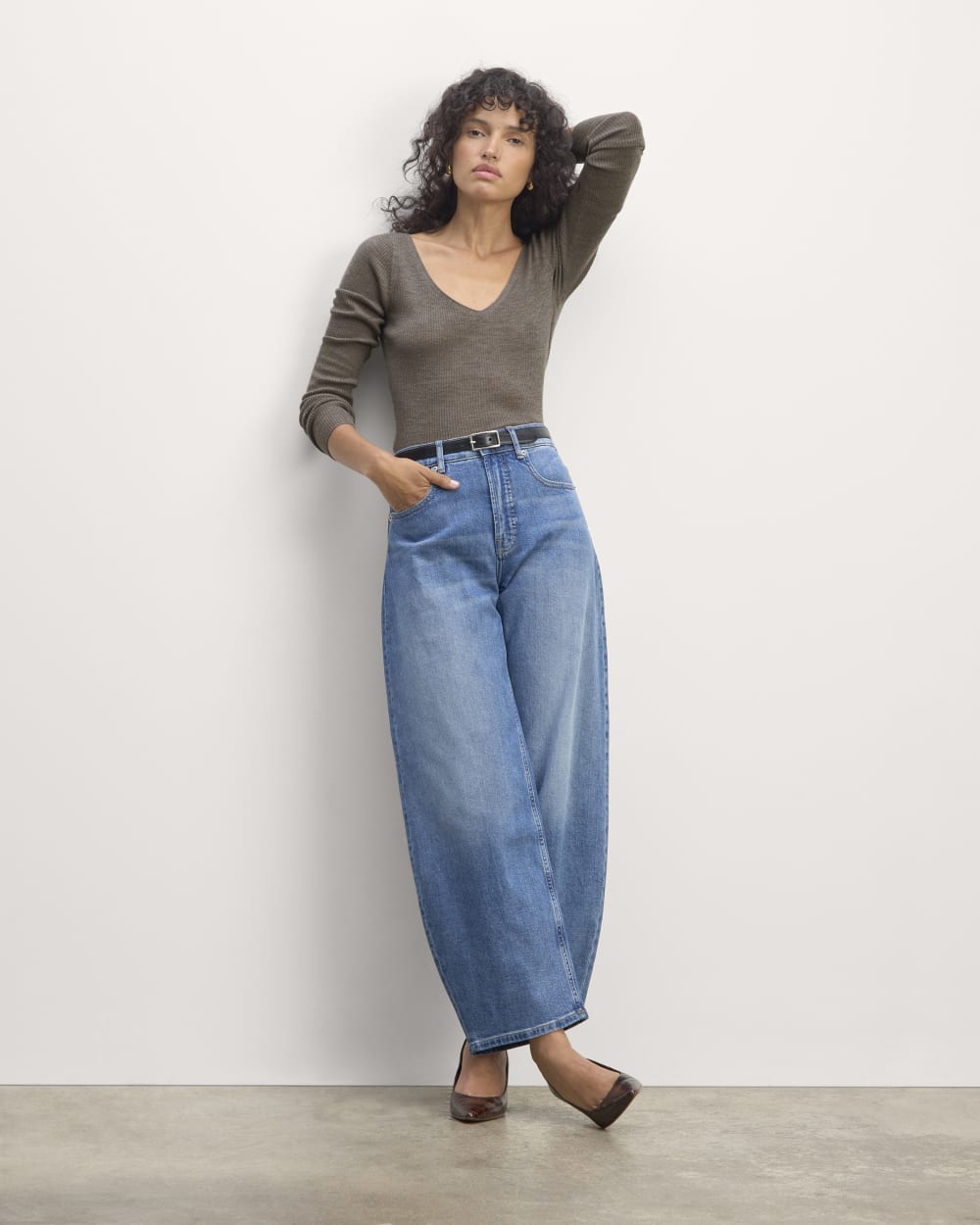The Off-Shoulder Top in Ultrasoft Merino | Heather Cocoa – Everlane