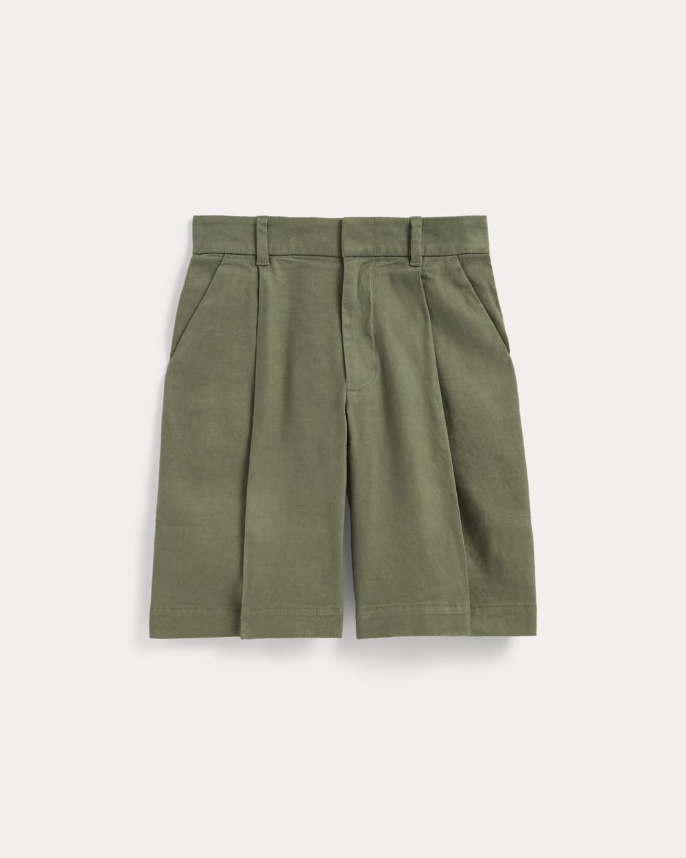 womens-pleated-short-in-stretch-linen-lichen-green | alt