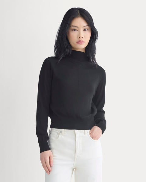 Mockneck Sweater In Ultrafine Merino | Black – Everlane