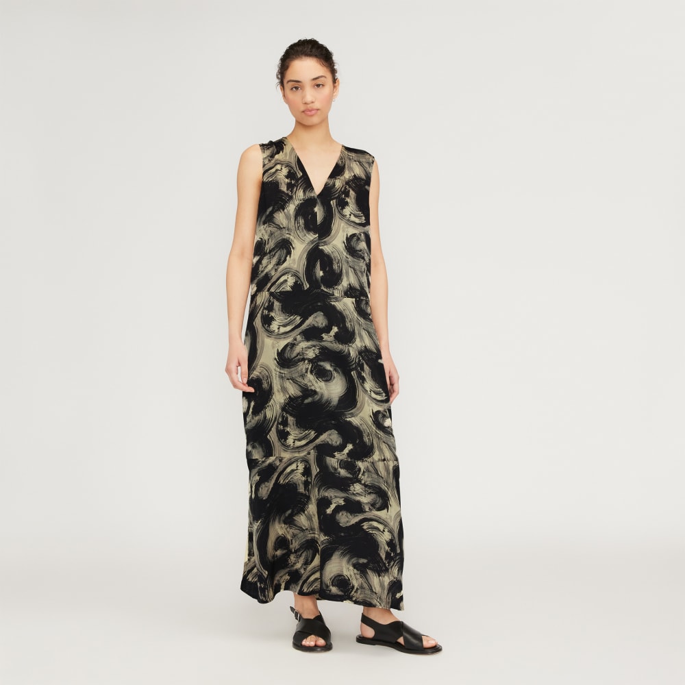 womens-satin-v-neck-maxi-dress-pale-yellow | primary