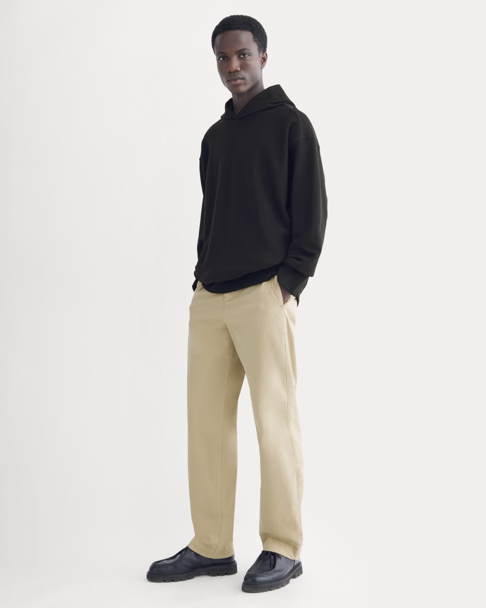 Twill Terry Jacquard Hoodie | Black – Everlane