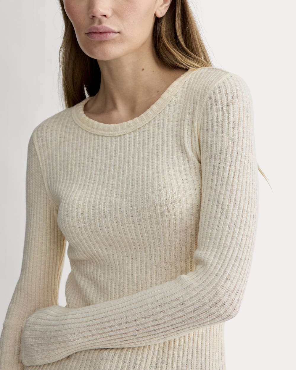 The Cozy Rib Long-Sleeve Tee | Bone – Everlane
