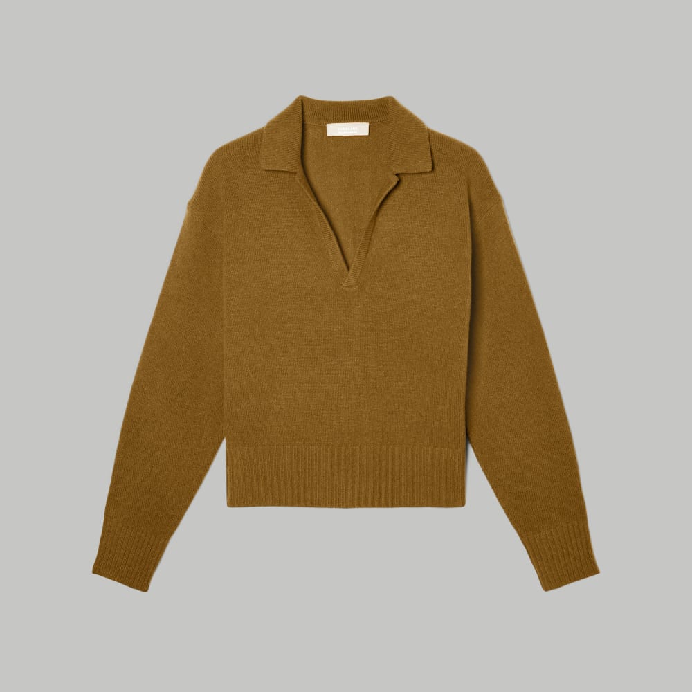 womens-recashmere-polo-tapenade | alt