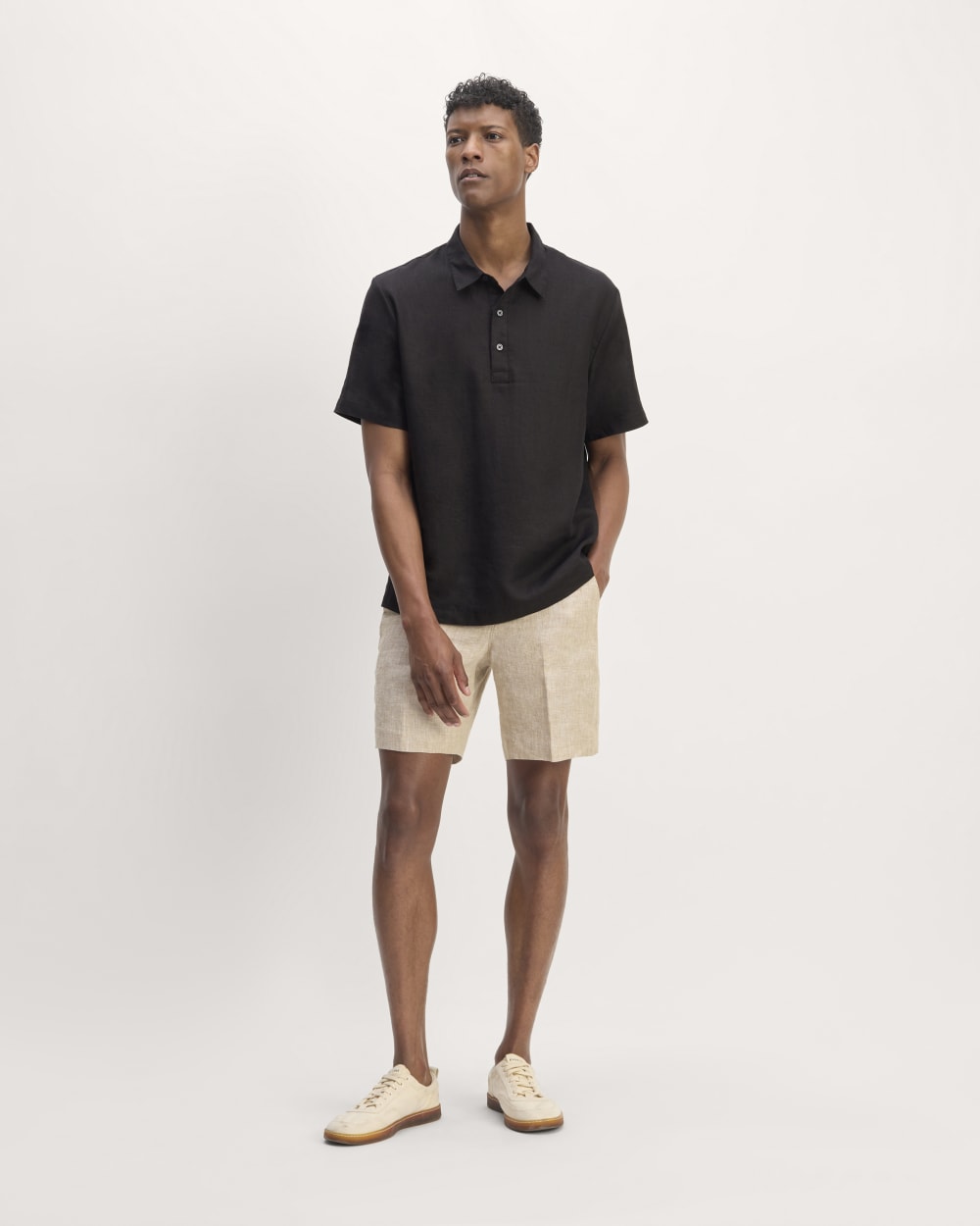 The Linen Short-Sleeve Popover Shirt | Black – Everlane