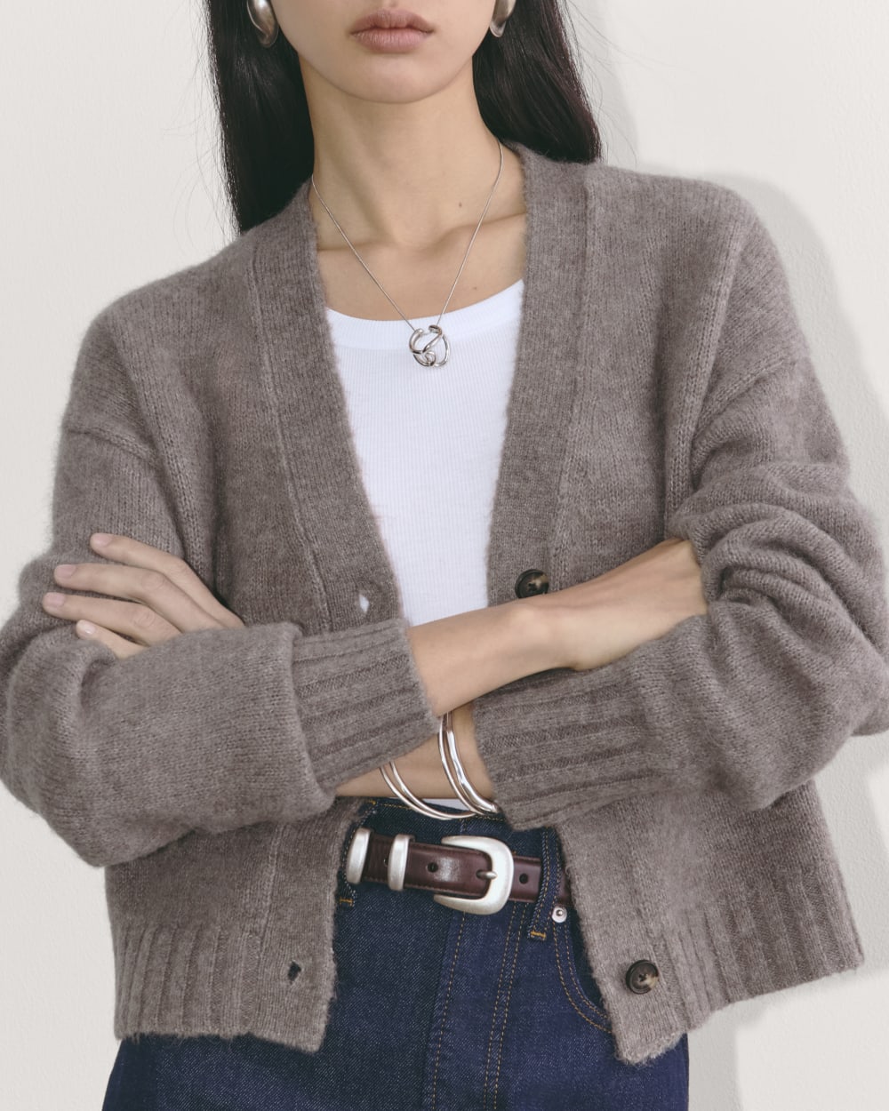 The Boxy Cardigan in Alpaca | Taupe Melange – Everlane