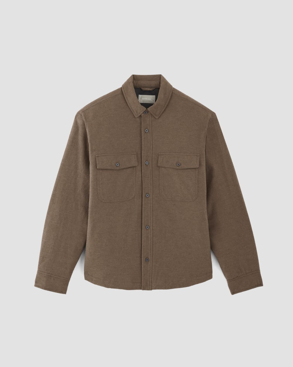 The Flannel Filled Shirt Jacket | Heathered Cocoa Brown – Everlane