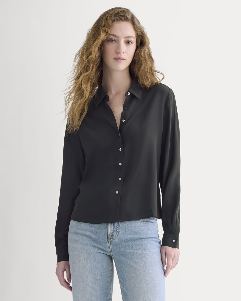 womens-shrunken-top-in-washable-silk-black | primary