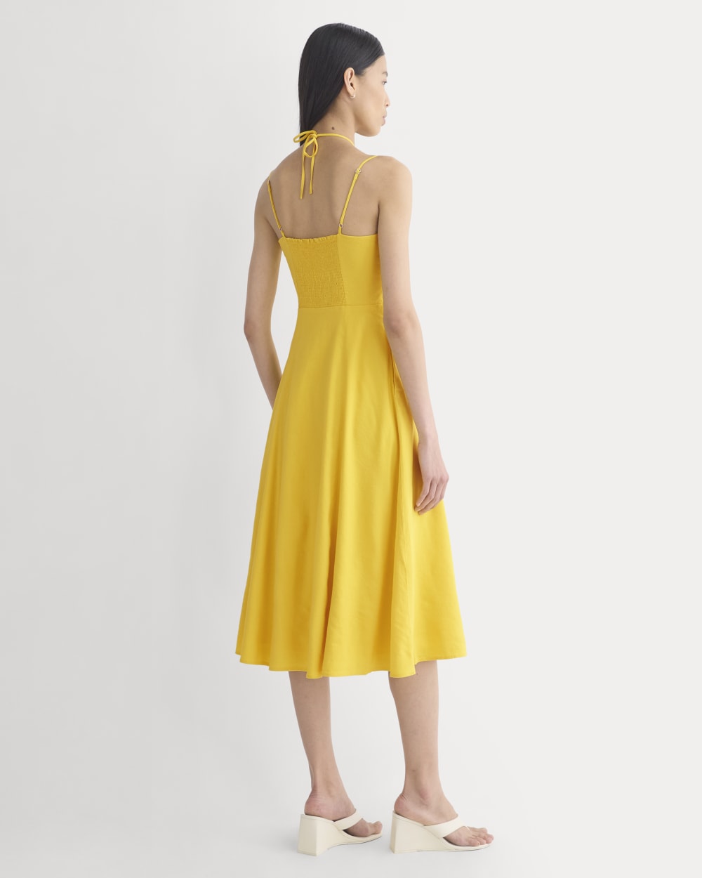 Everlane Tie-Neck Dress, Stretch Linen, Passion Fruit, Size 8 Everlane Tie-Neck Dress, Stretch Linen, Passion Fruit, Size 8