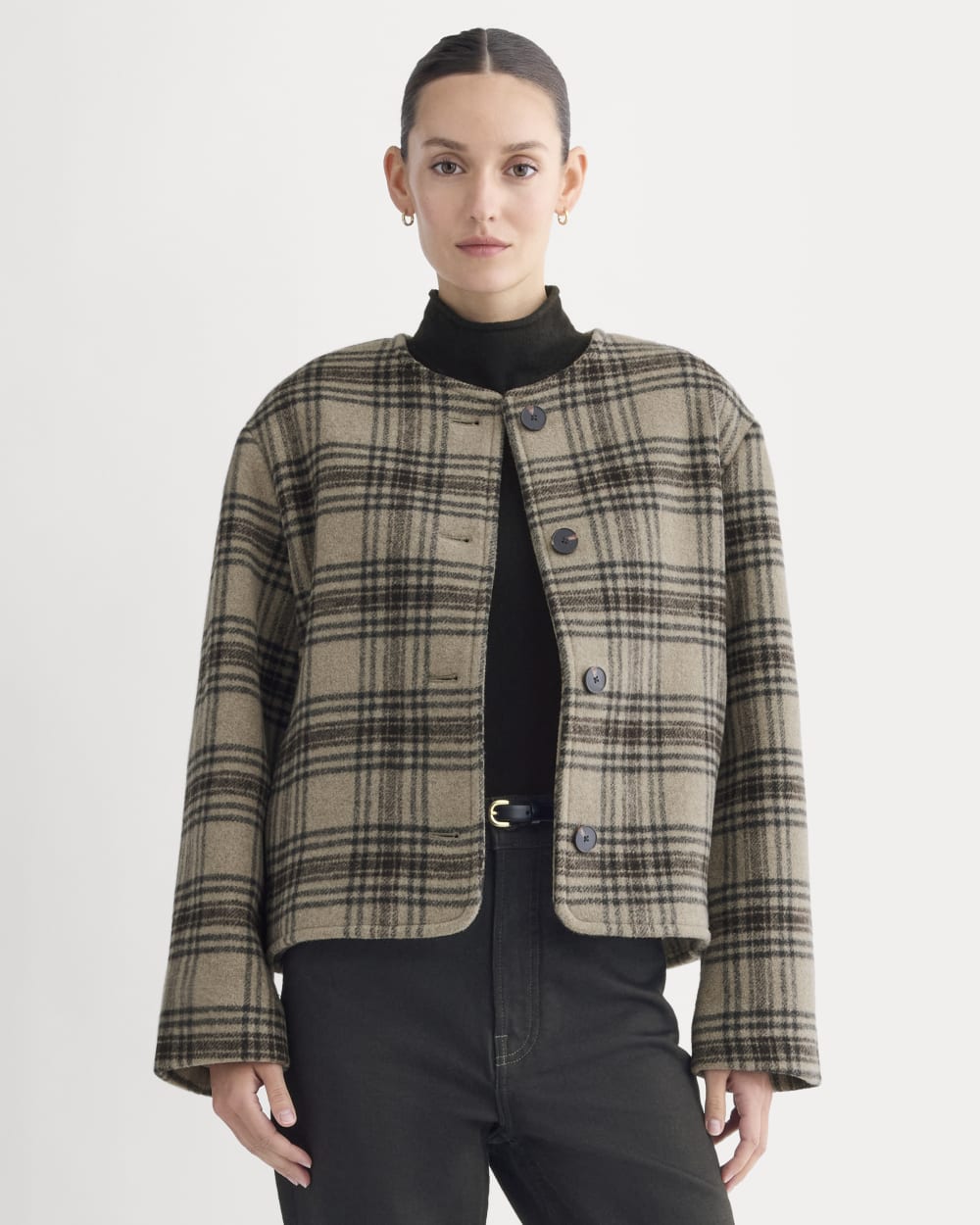 The Cocoon Coat in Wool | Chocolate Plum/Heather Charcoal – Everlane