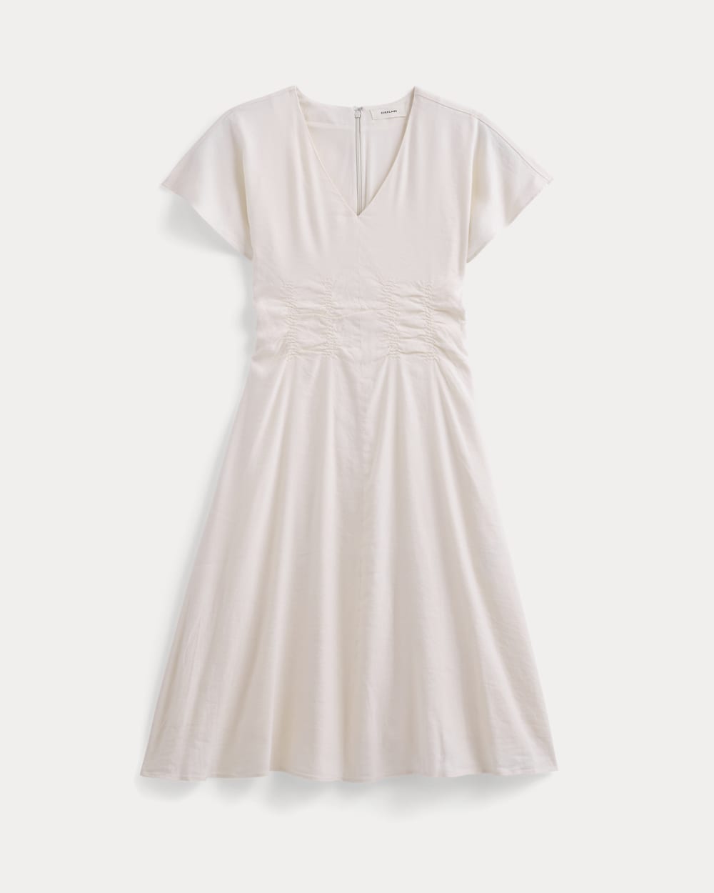 Everlane Cinched Dress, Stretch Linen, Bone, Size 12 Everlane Cinched Dress, Stretch Linen, Bone, Size 12