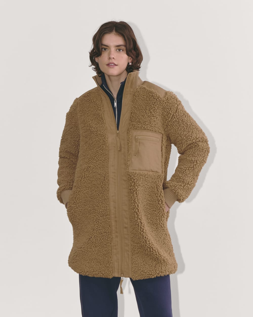 womens-teddy-midi-zip-liner-jacket-toasted-coconut | primary