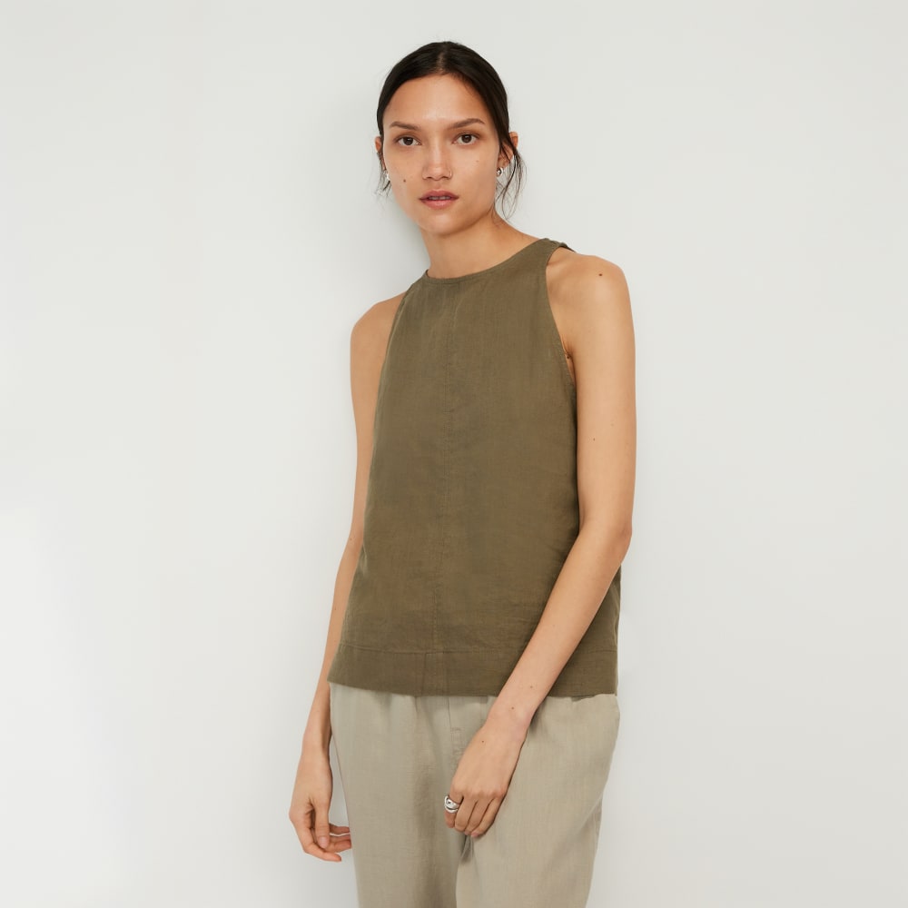 womens-linen-high-neck-tank-kalamata | primary