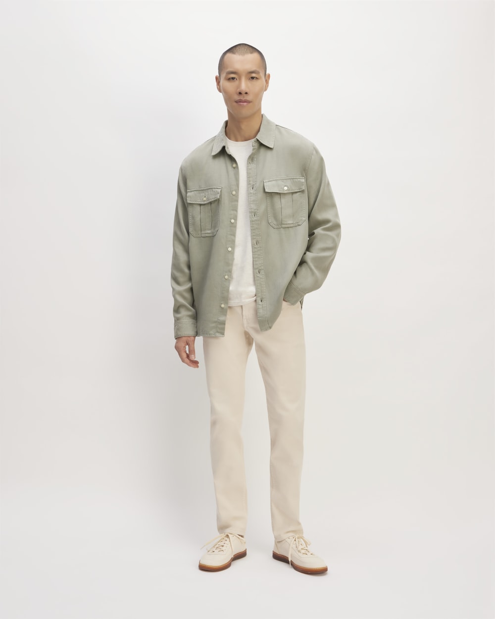 The Utility Shirt Jacket in Buttersoft Sage Green – Everlane