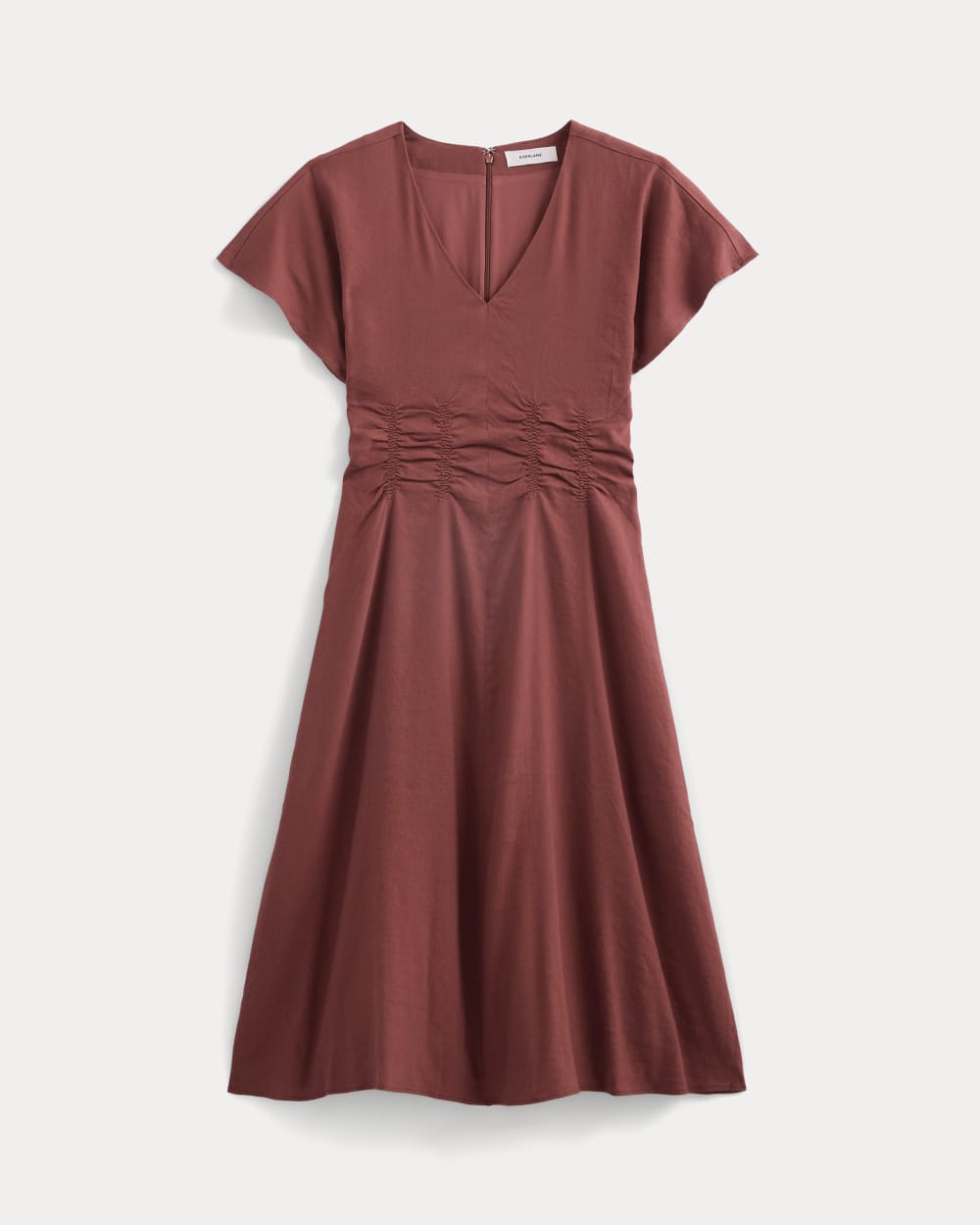 Everlane Cinched Dress, Stretch Linen, Henna Red, Size 2 Everlane Cinched Dress, Stretch Linen, Henna Red, Size 2