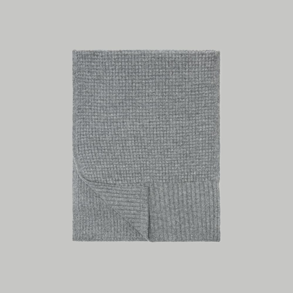 unisex-felted-merino-waffle-knit-scarf-heathered-mid-grey | alt