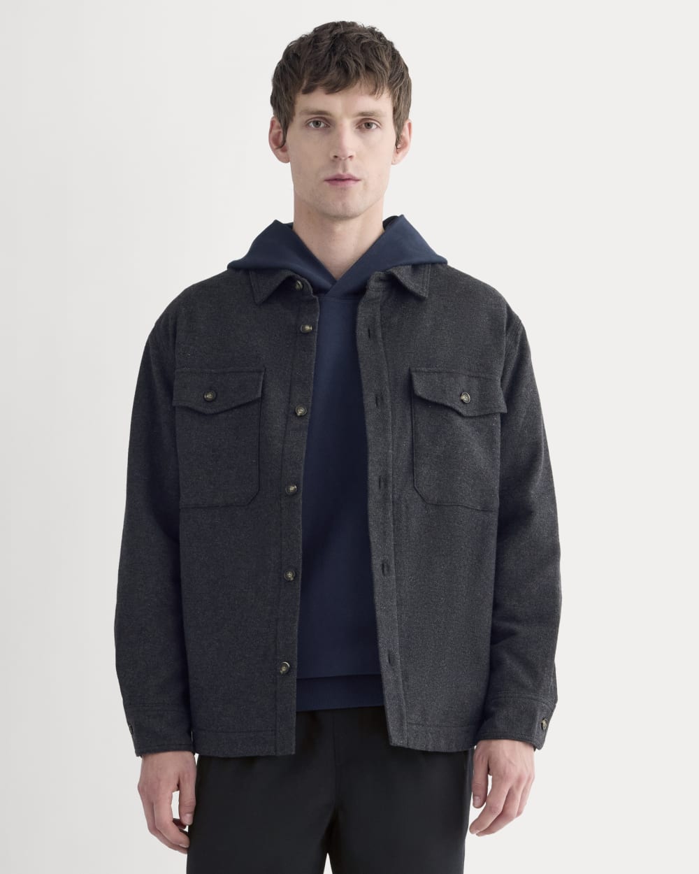 mens-heavyweight-twill-waffle-overshirt-heather-charcoal | primary