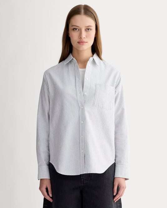 womens-relaxed-oxford-shirt-black-white | primary
