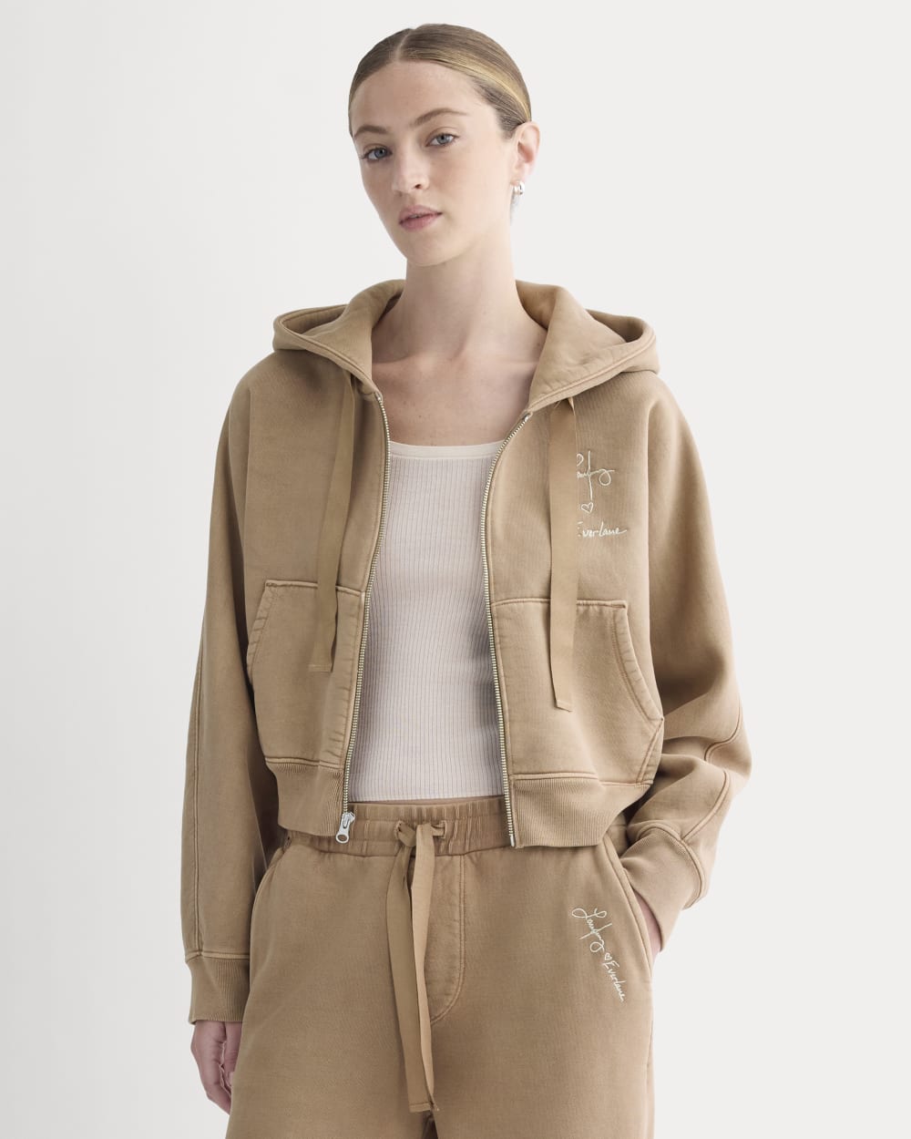everlane-x-laufey-foundation-zip-hoodie-weathered-clay | primary