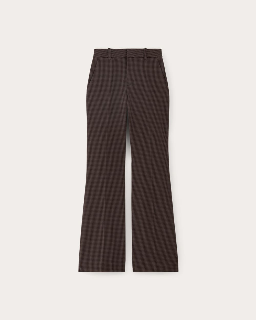 womens-bi-stretch-flare-pant-brown-houndstooth | alt