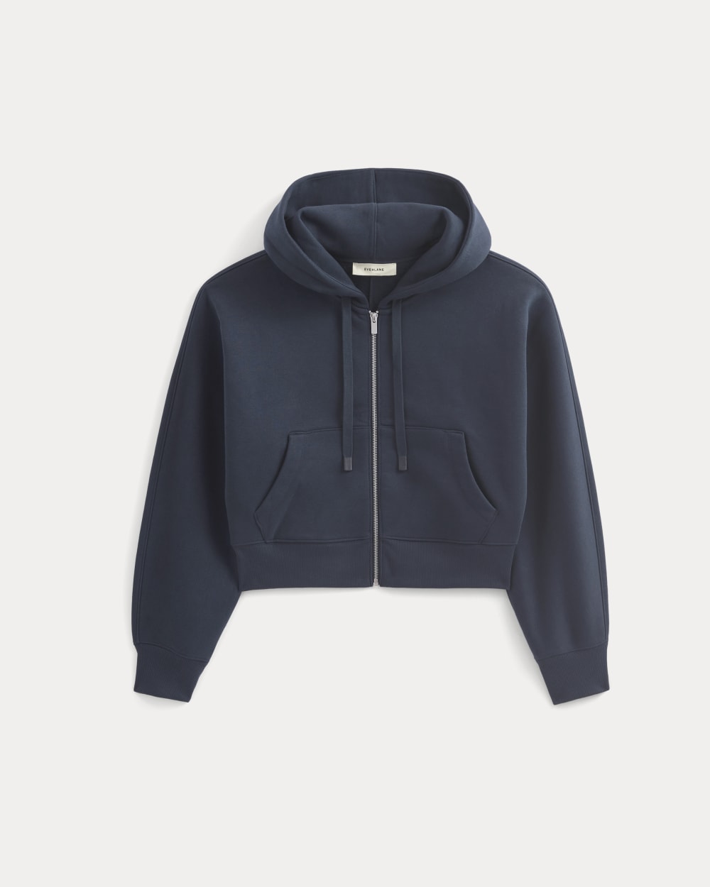 Luxe Fleece Full-Zip Cropped Hoodie | Navy – Everlane