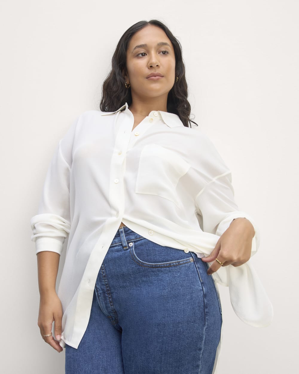 womens-washable-silk-oversized-shirt-off-white | primary