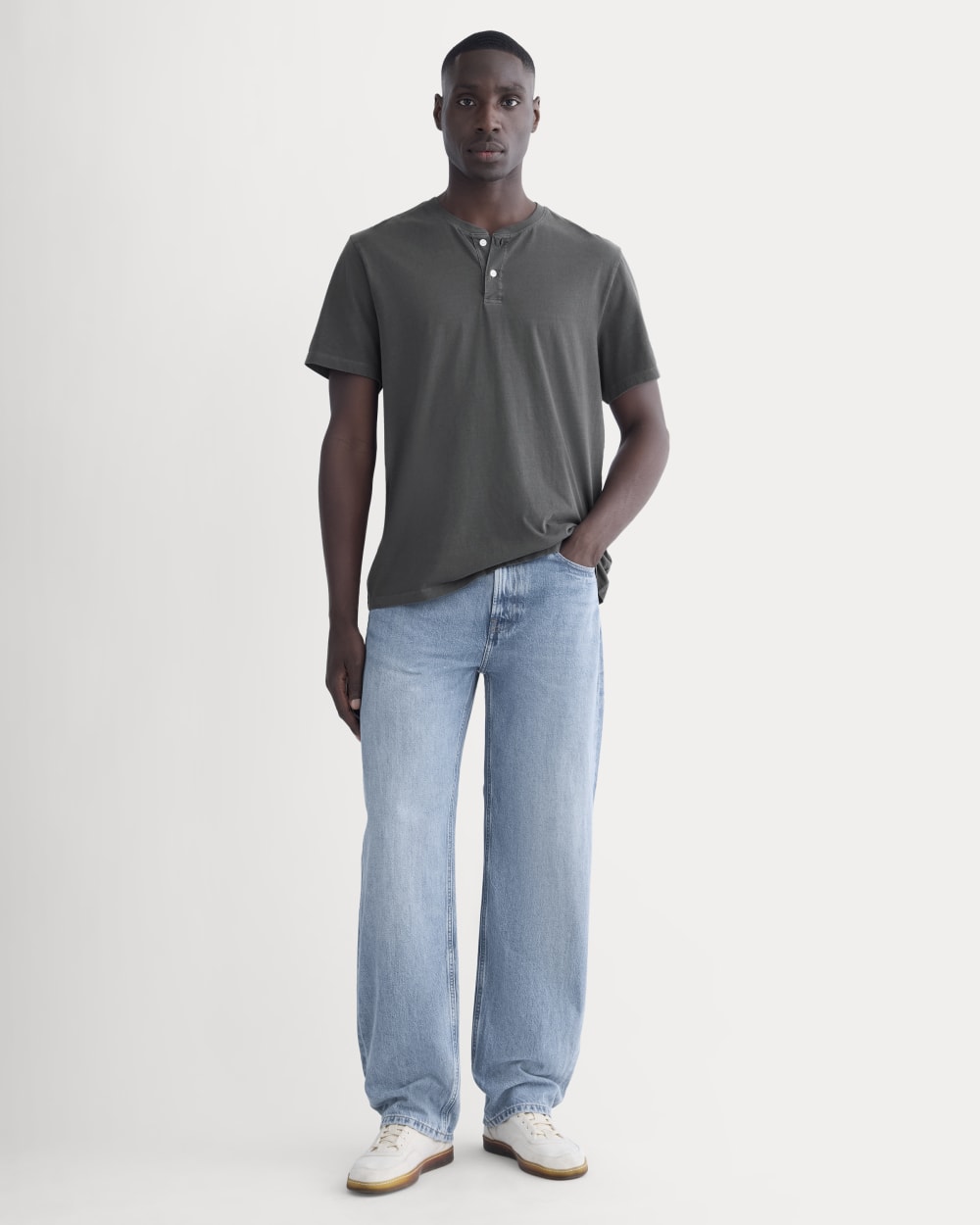 The Essential Organic Garment-Dyed Henley | Black – Everlane