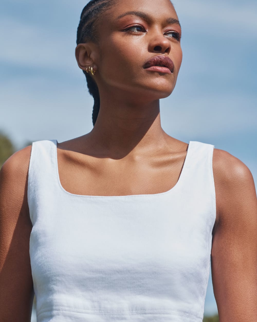 The Square Tank in Stretch Linen | White – Everlane