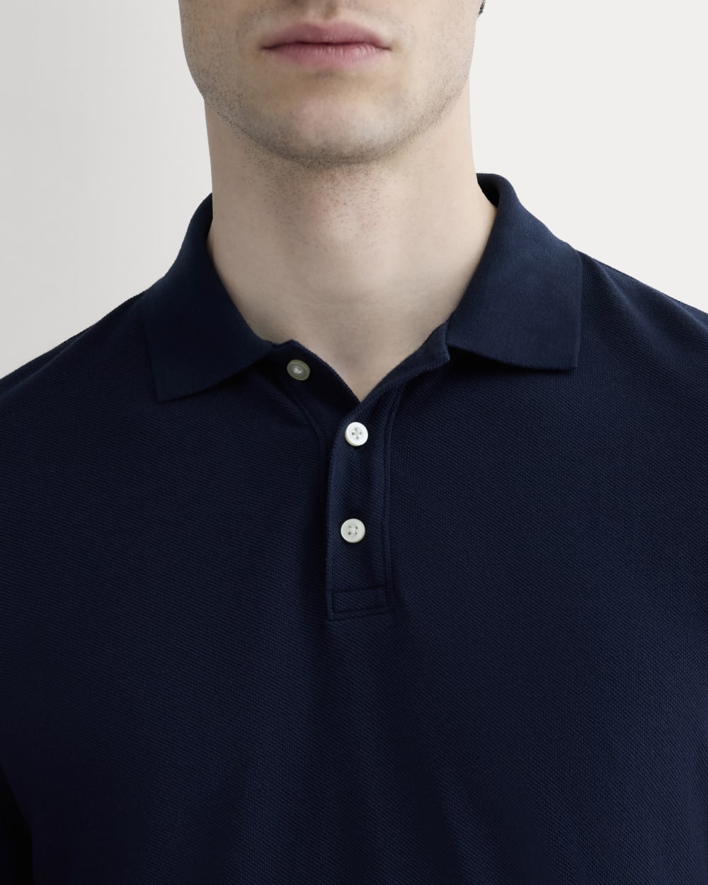 The Long-Sleeve Pique Polo | Deep Navy – Everlane