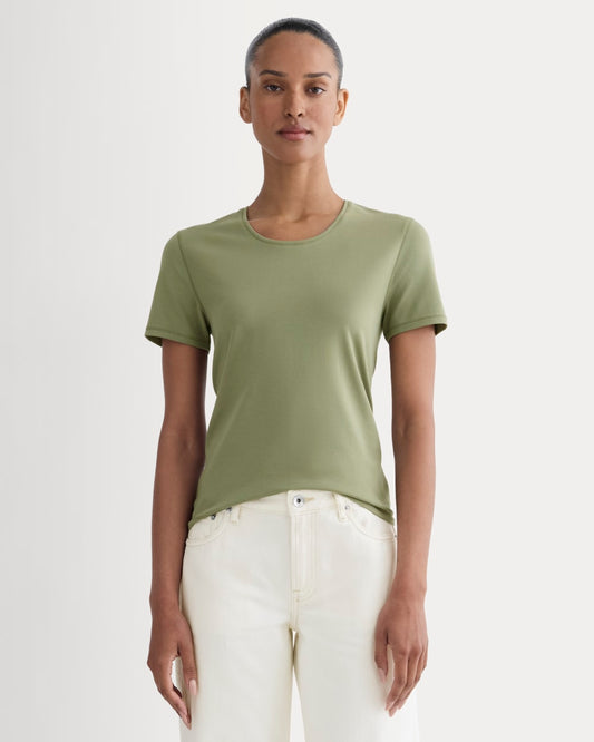 womens-supima-form-ss-crewneck-tee-lichen-green | primary