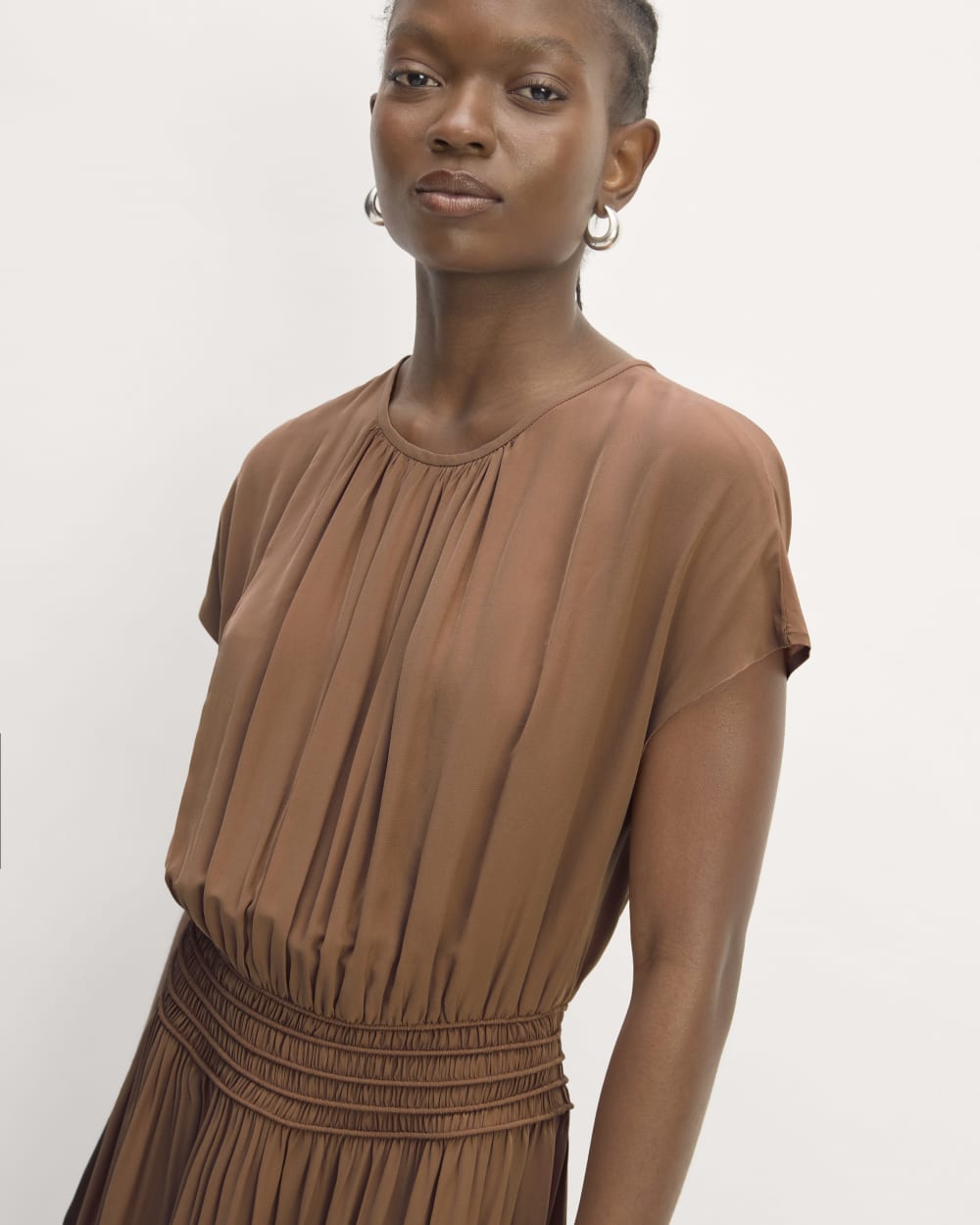 The Gathered Midi Dress | Carob Brown – Everlane