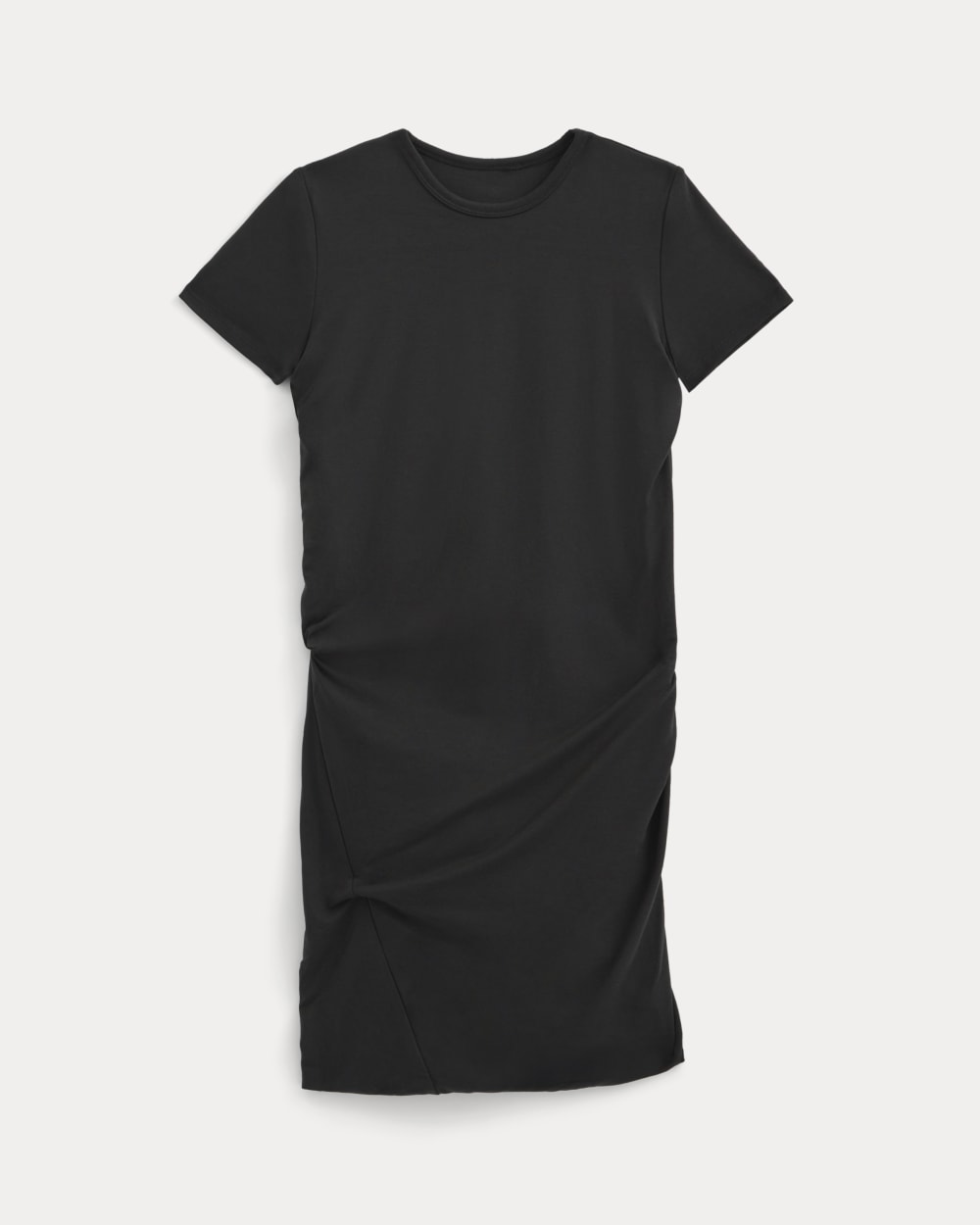 womens-twisted-short-sleeve-crew-dress-black | primary