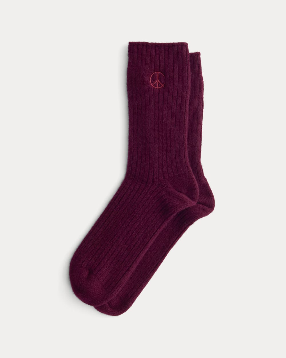 womens-peace-and-quiet-cashmere-socks-wine | primary