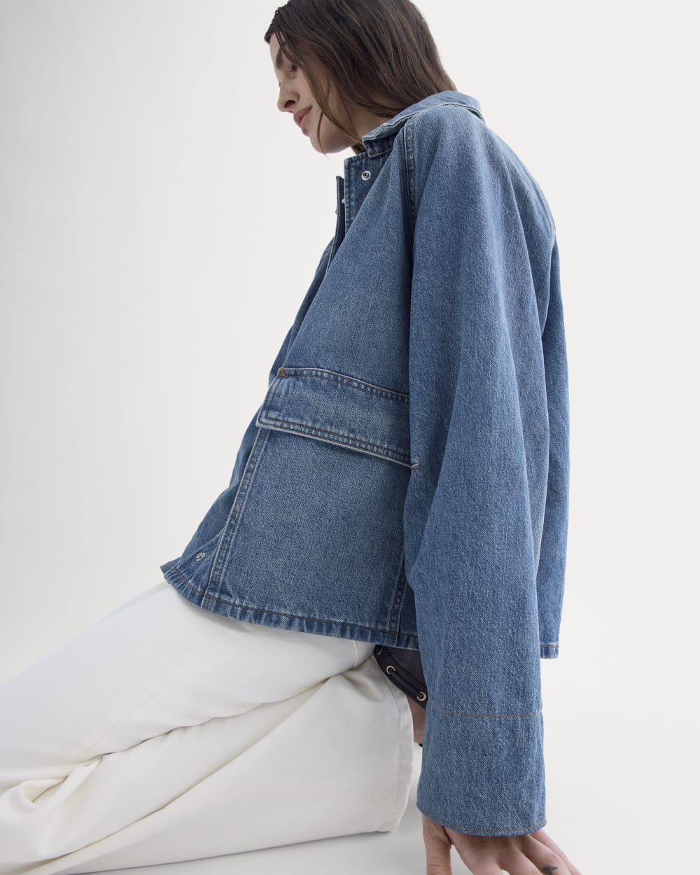 Cropped Denim Jacket | Medium Indigo – Everlane