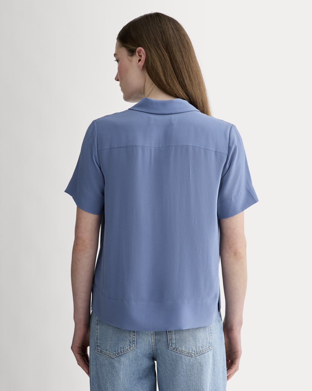 The Notch Shirt in Washable Silk | French Blue – Everlane