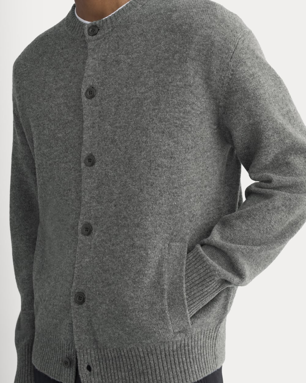 Luxe Merino Crew Cardigan | Heathered Charcoal – Everlane