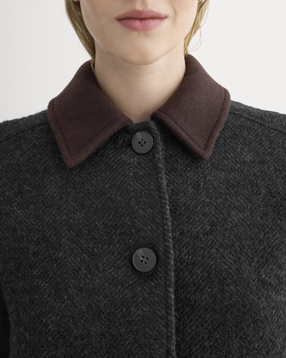 Italian Car Coat | Taupe Herringbone