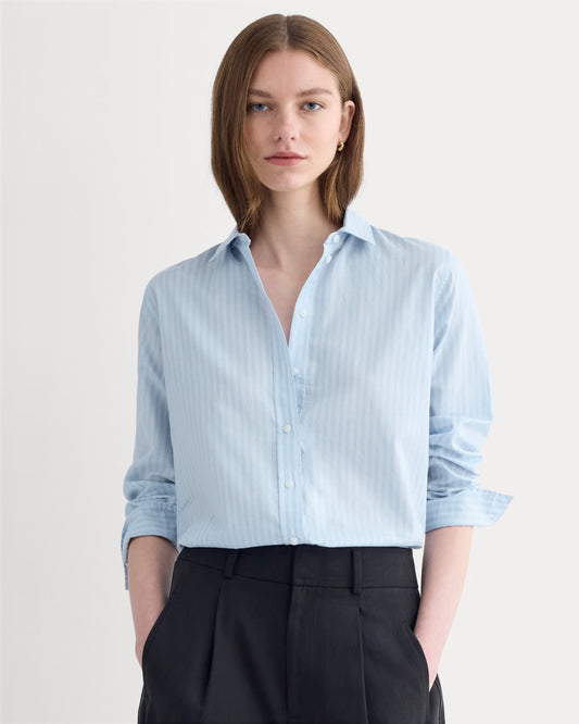 womens-silky-cttn-relaxed-shirt-forever-blue-optic-white | primary