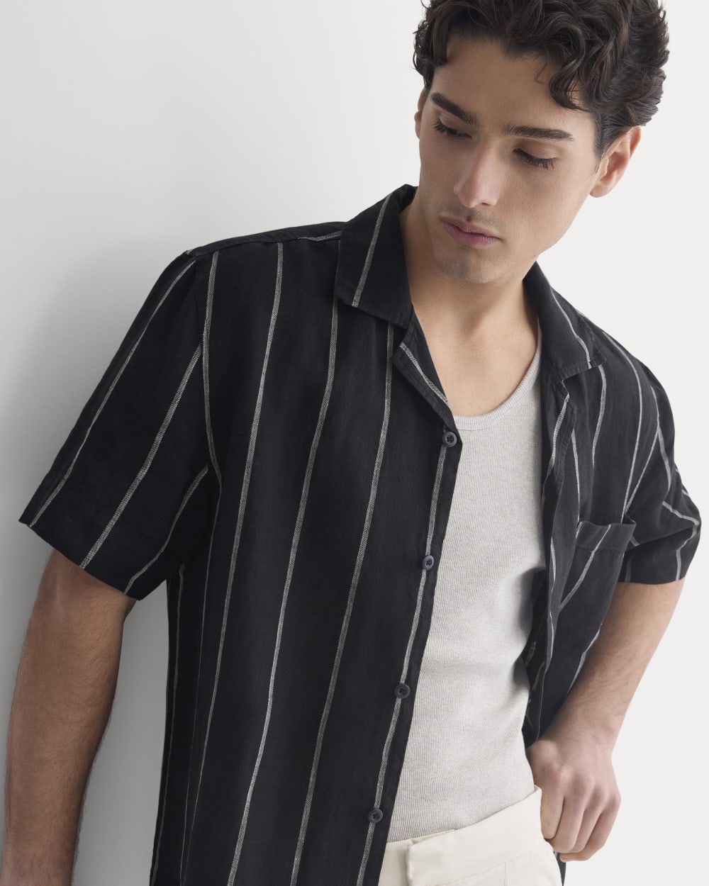 mens-linen-resort-shirt-black | editorial