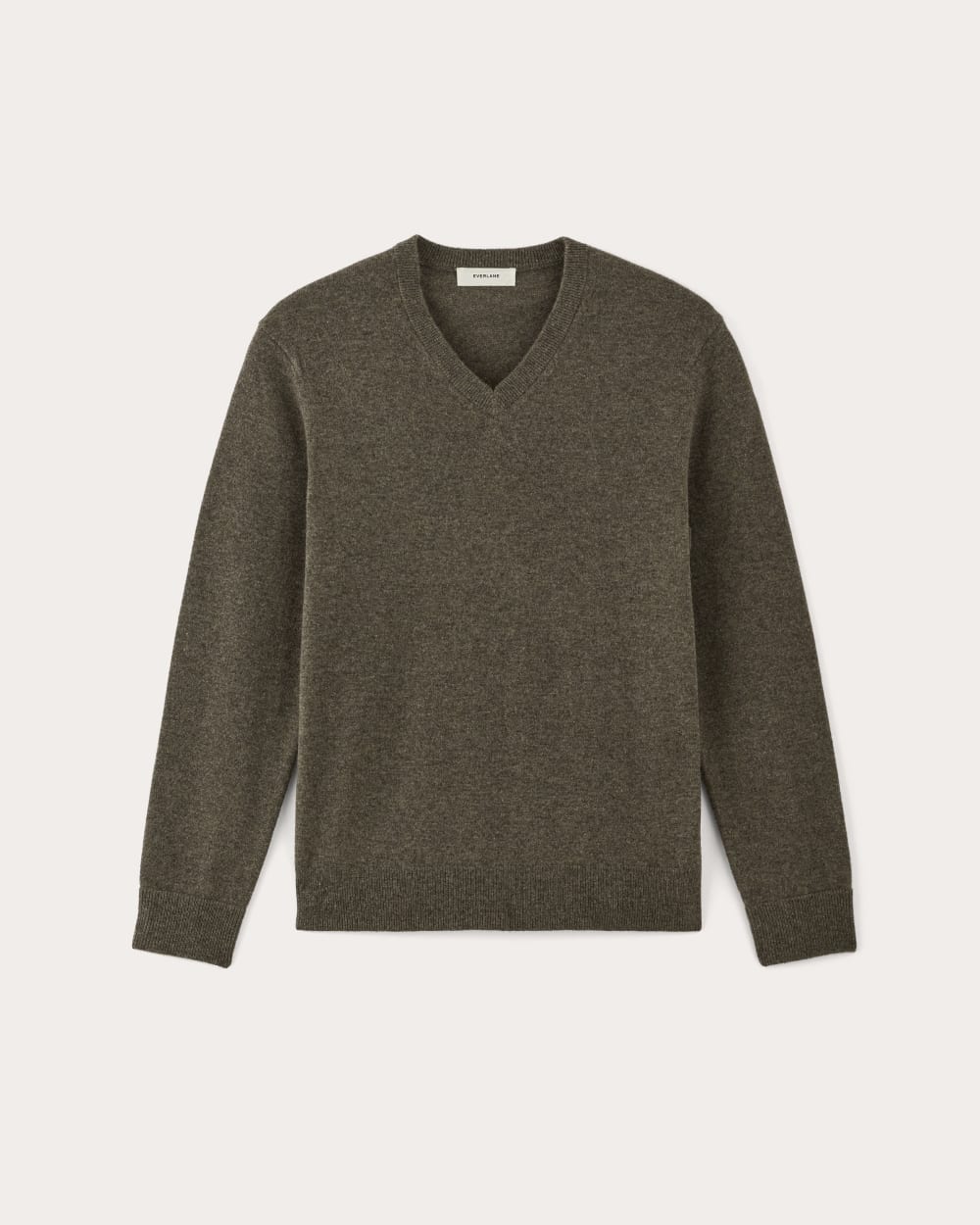 mens-cashmere-vneck-hthr-army-green | alt