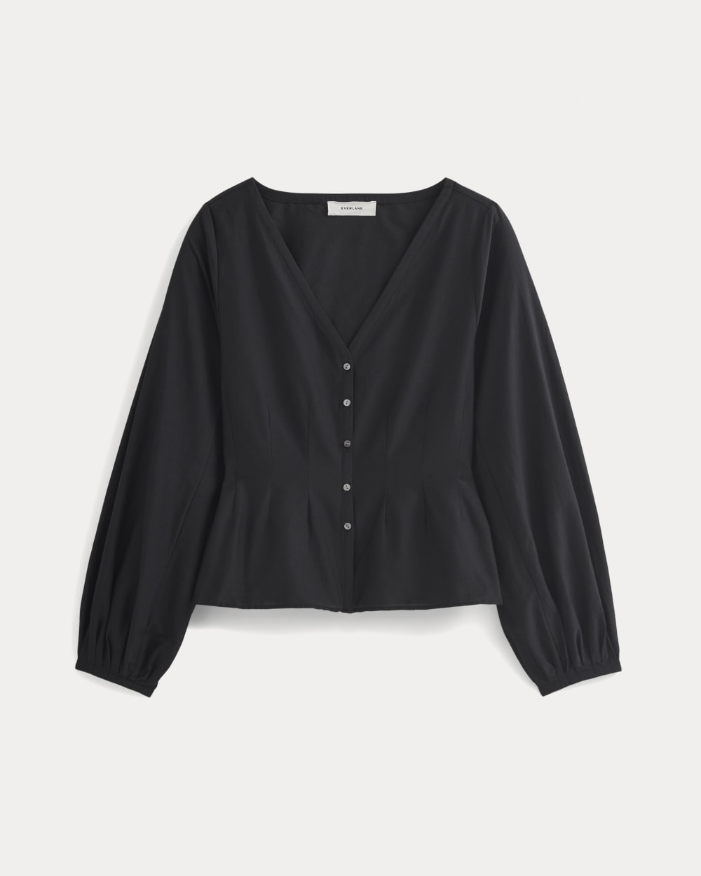 Balloon Sleeve Top in Cotton Silk | Black – Everlane