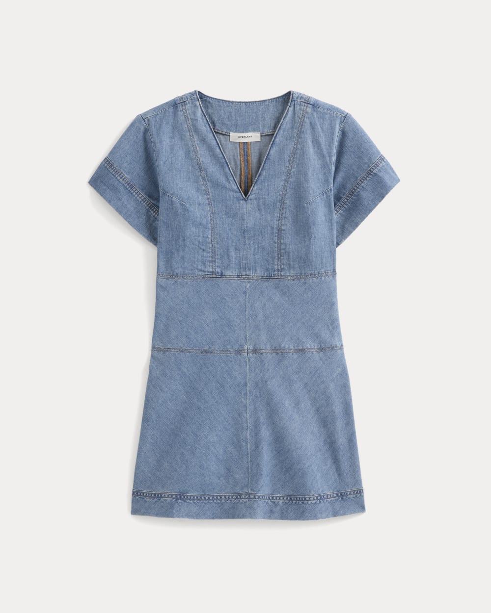 Everlane Denim Short-Sleeve Dress In Light Indigo, Size 16 Everlane Denim Short-Sleeve Dress In Light Indigo, Size 16