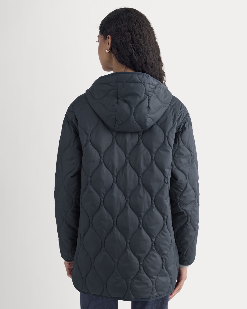 ReNew Quilted Hooded Liner Navy – Everlane